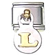 Dangle letter - L - 9mm classic Italian charm